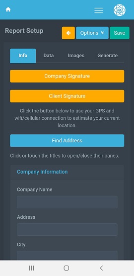 Rad-Lab Mobile Report Information Tab